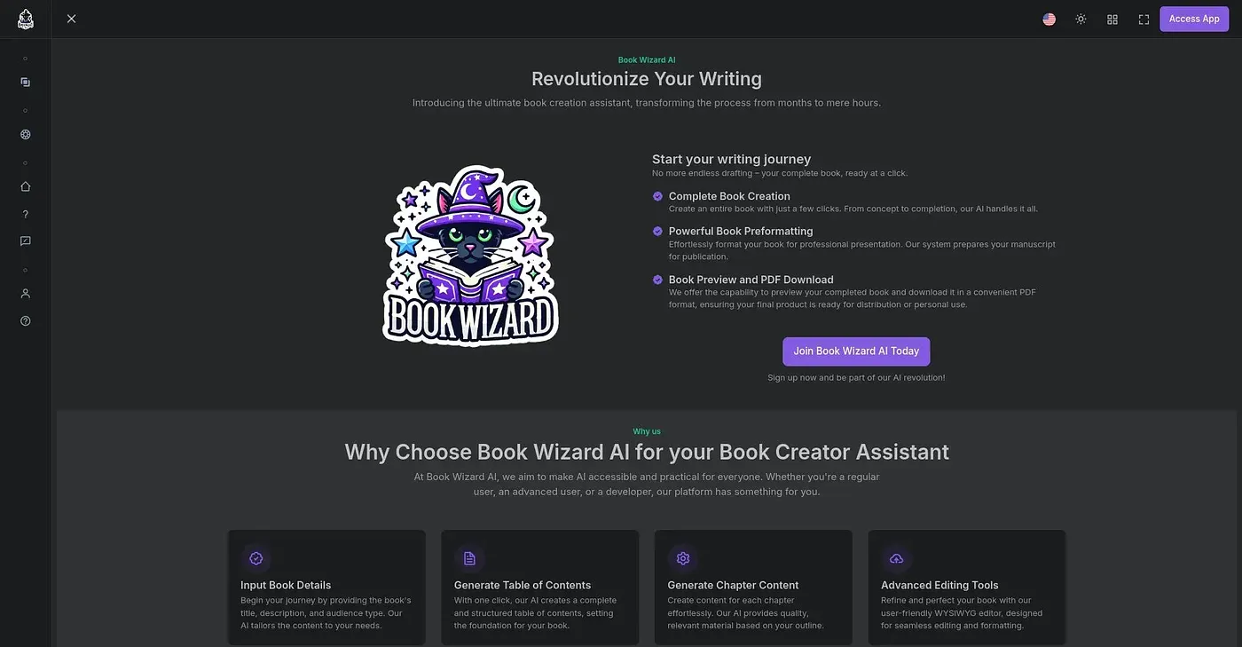 Screenshot of Book Wizard AI