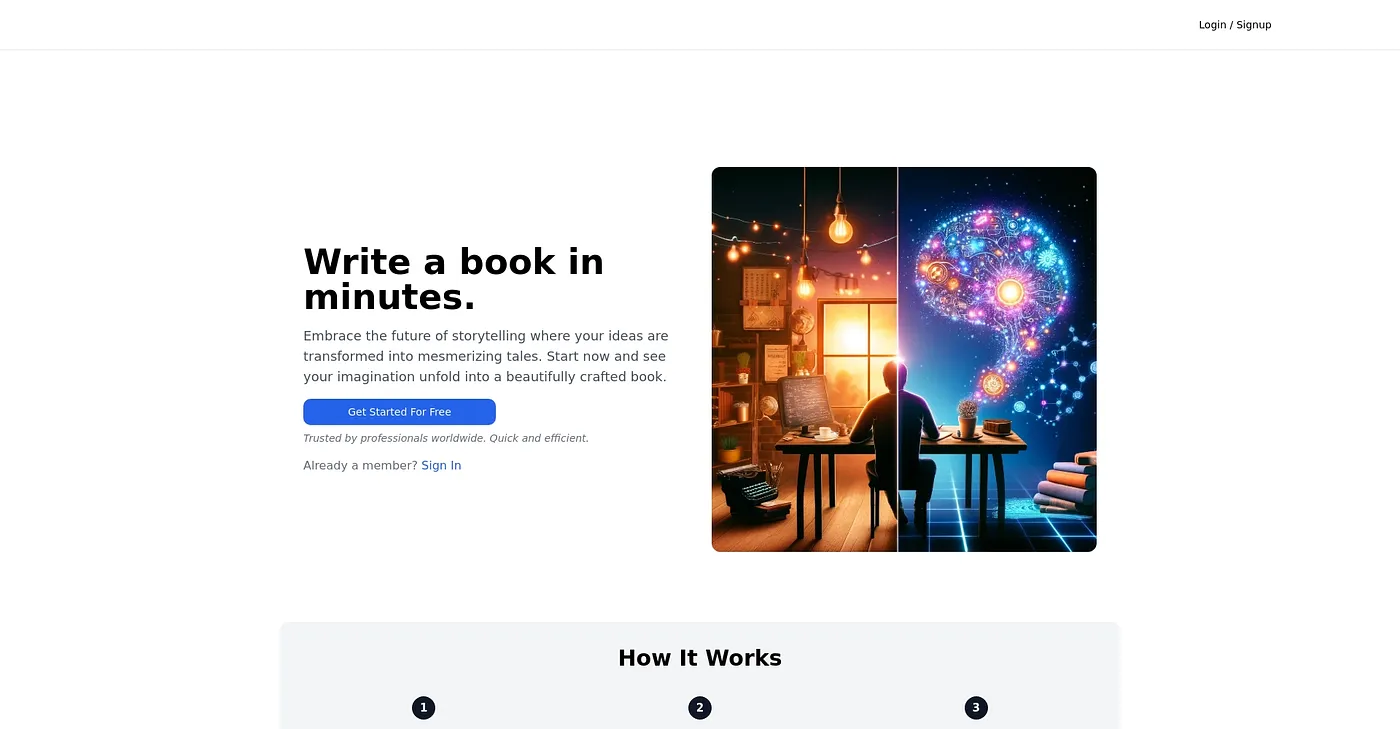 Screenshot of BookAIWriter