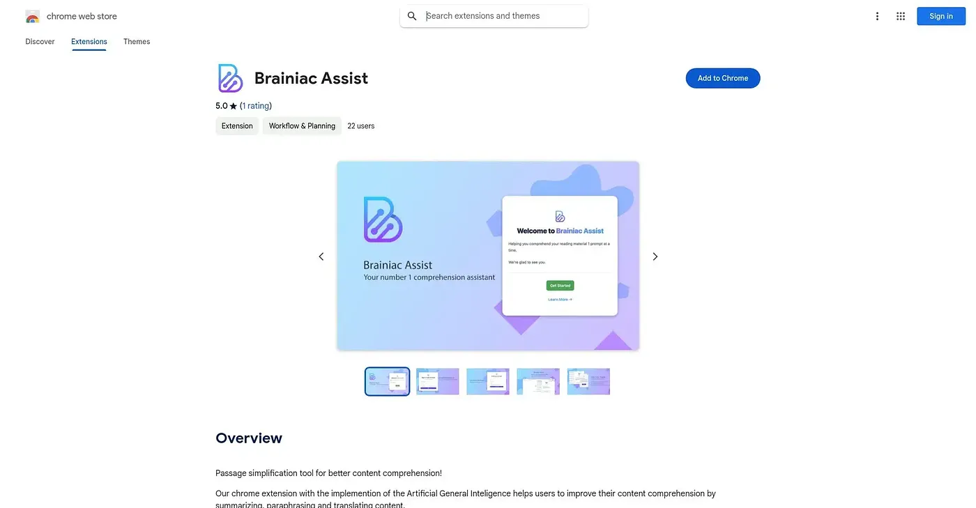 Screenshot of Brainiac Assist Chrome Extension