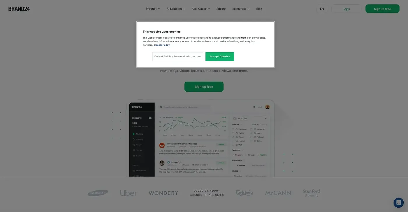 Screenshot of Brand24