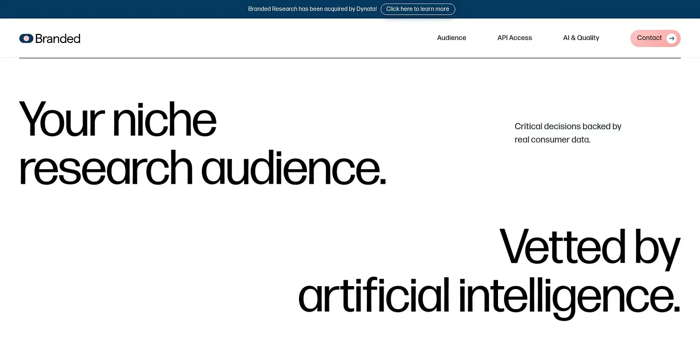 Screenshot of Branded Research
