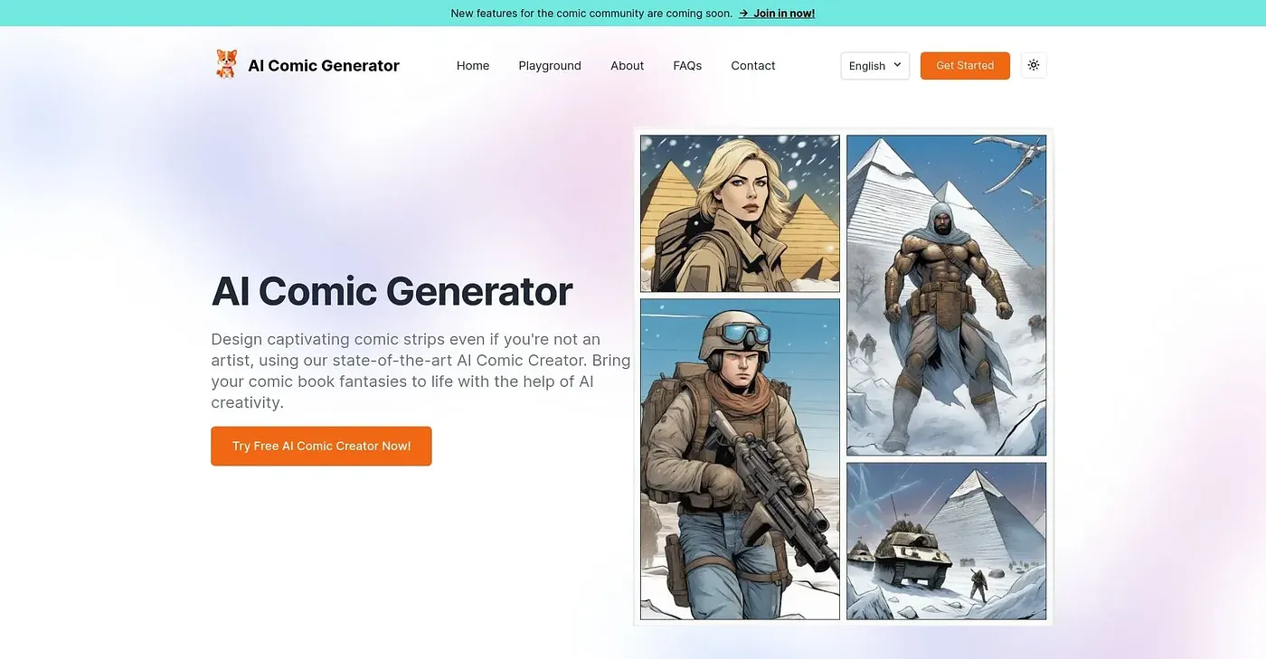 Screenshot of AI Comic Generator