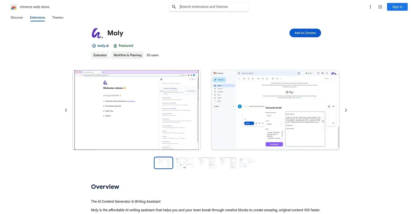 Screenshot of AI Content Generator & Writing Assistant