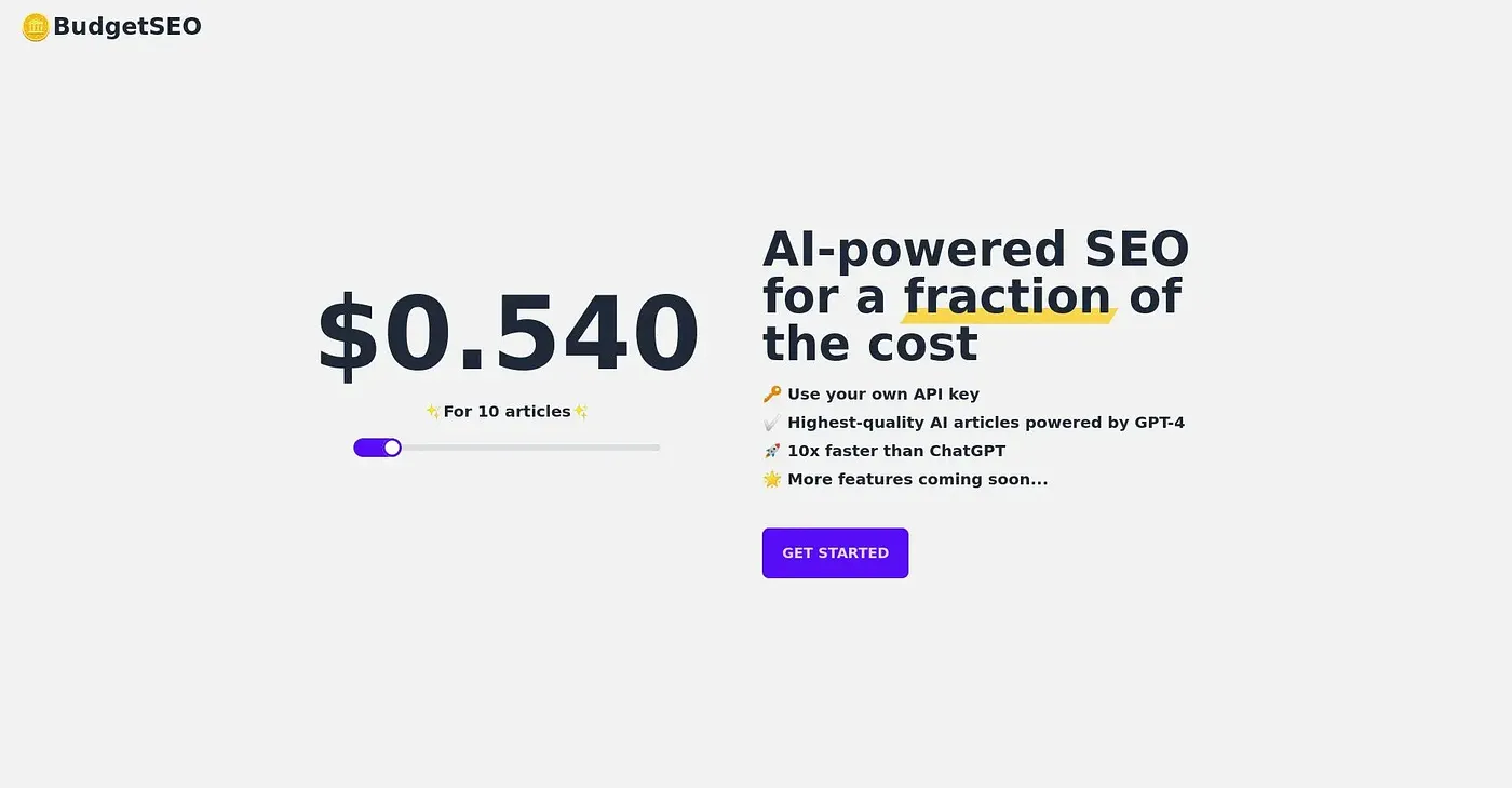 Screenshot of Budget SEO