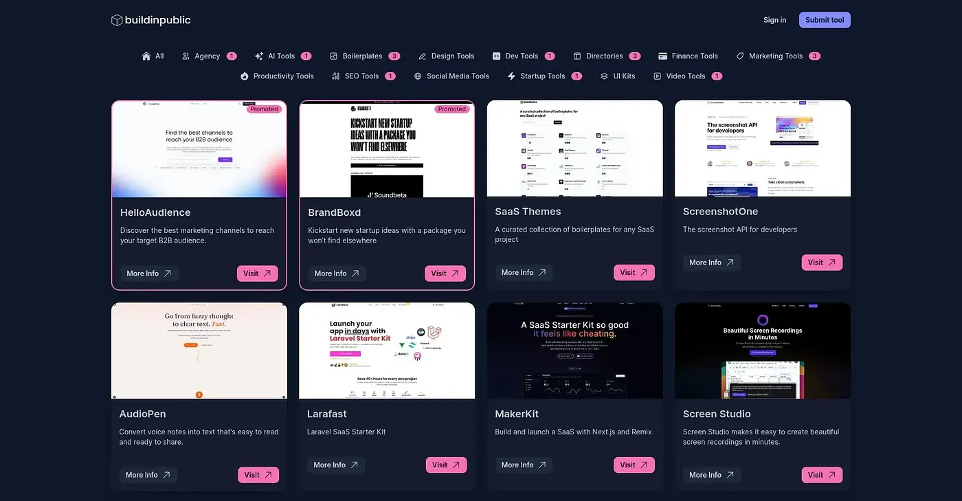Screenshot of BuildInPublic