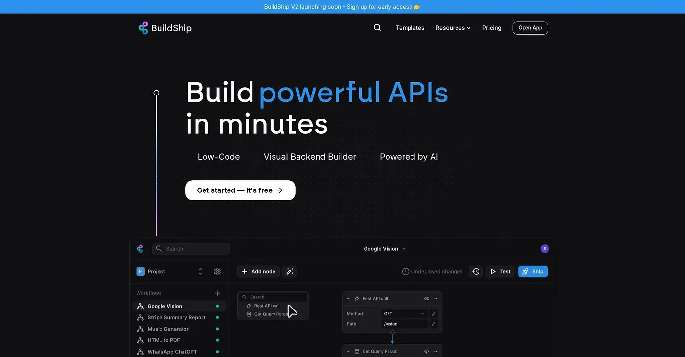 Screenshot of BuildShip
