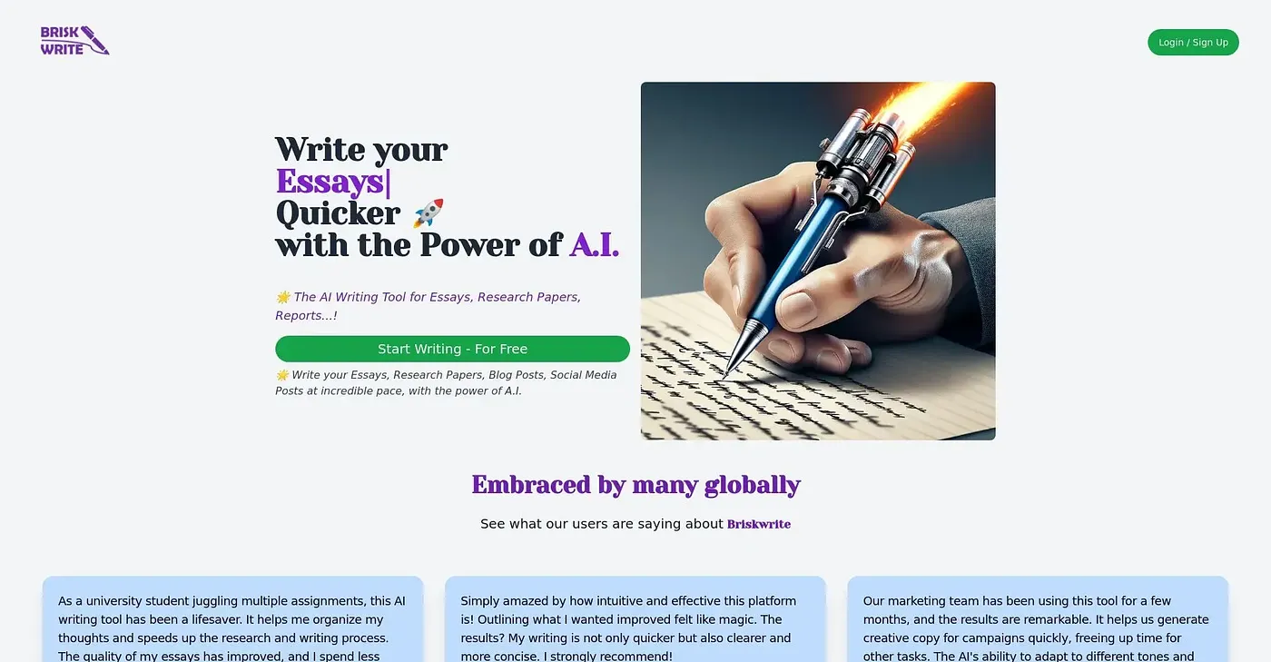 Screenshot of Brisk Write
