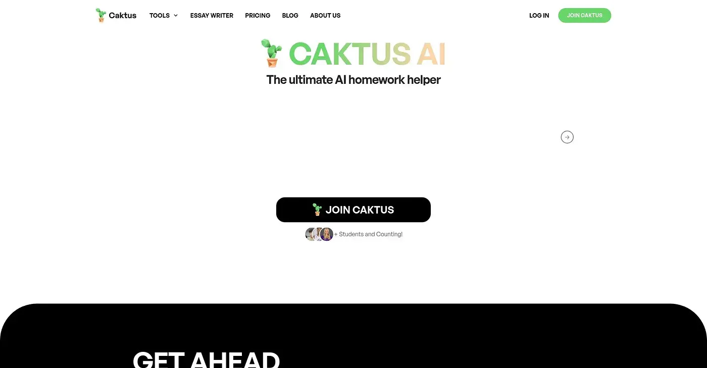 Screenshot of Caktus