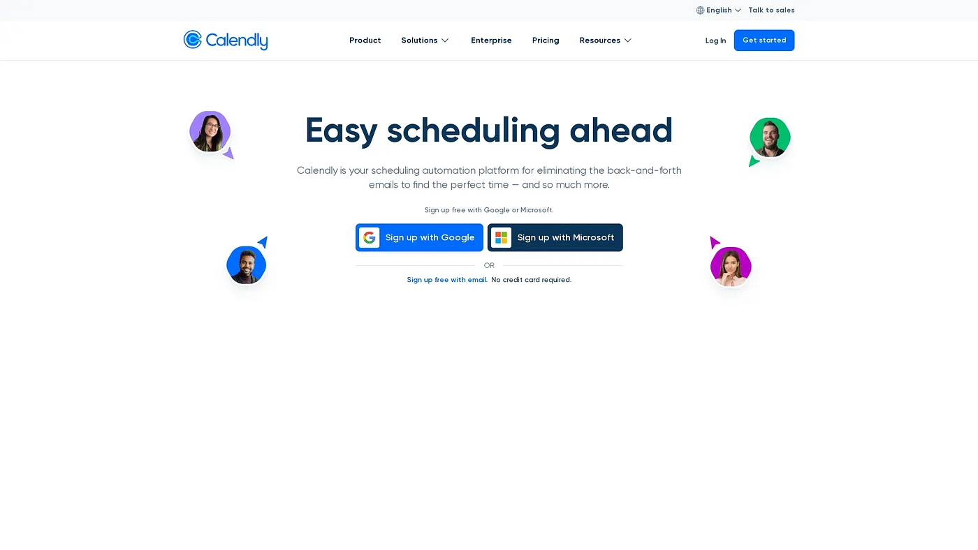 Screenshot of Calendly