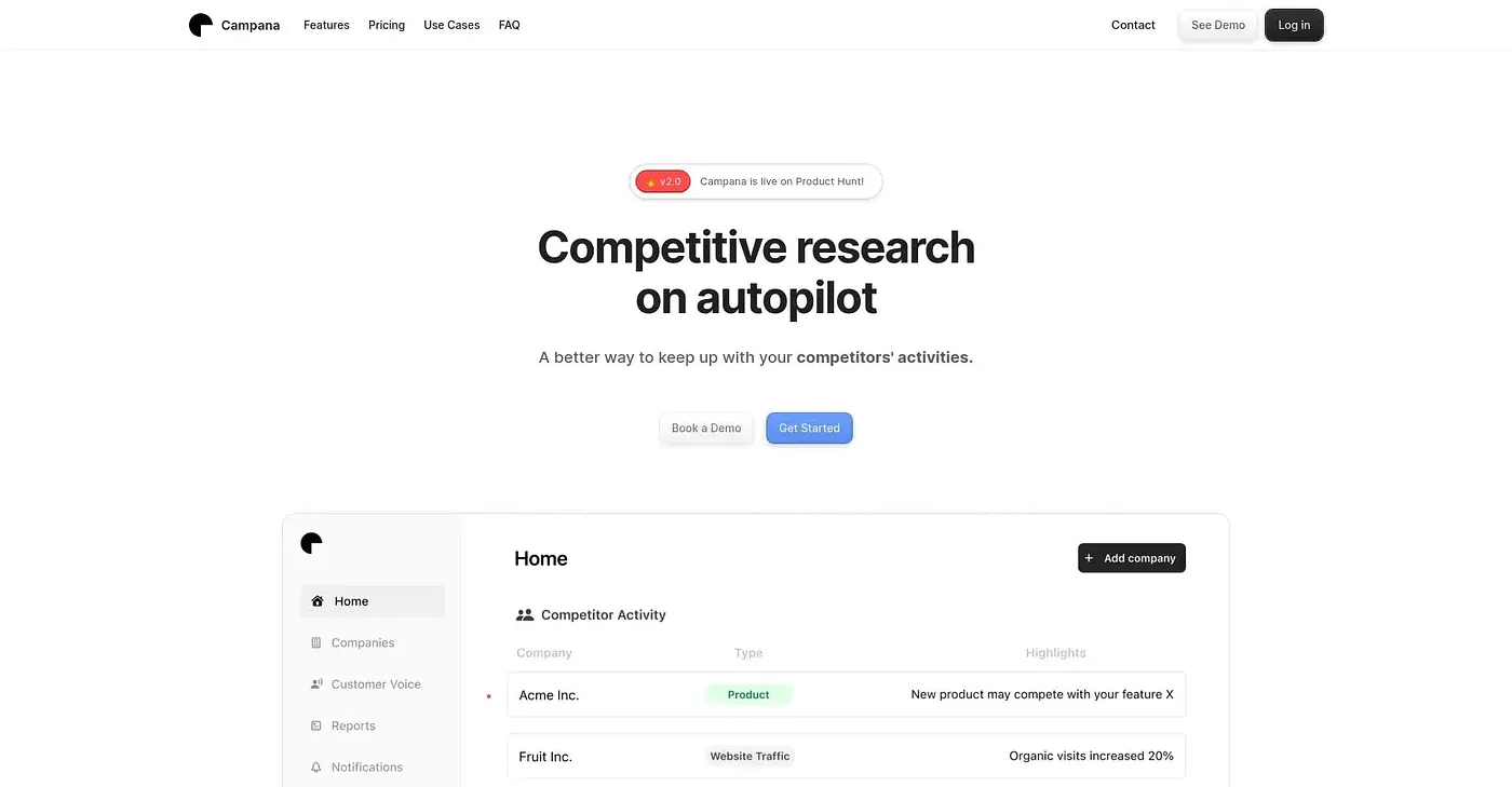 Screenshot of Campana