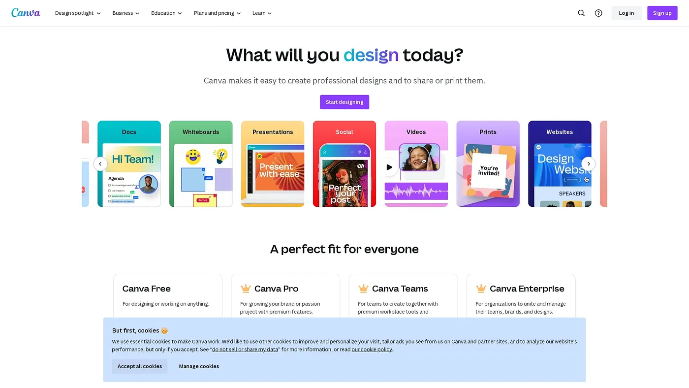Screenshot of Canva