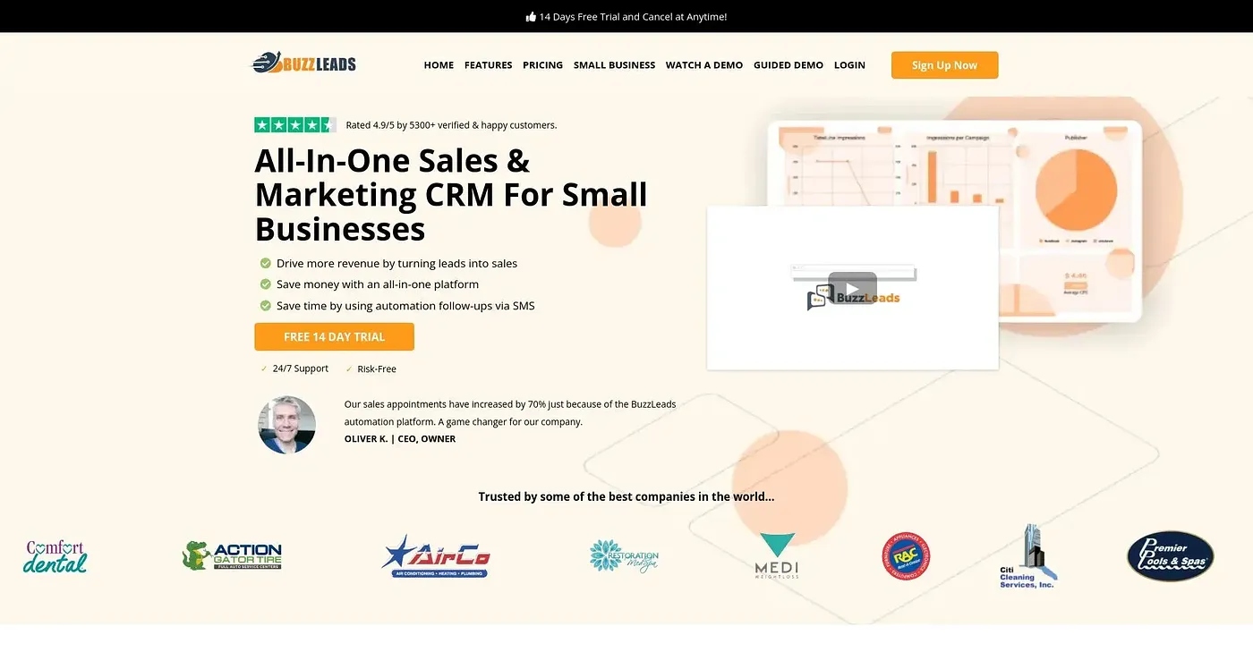 Screenshot of BuzzLeads