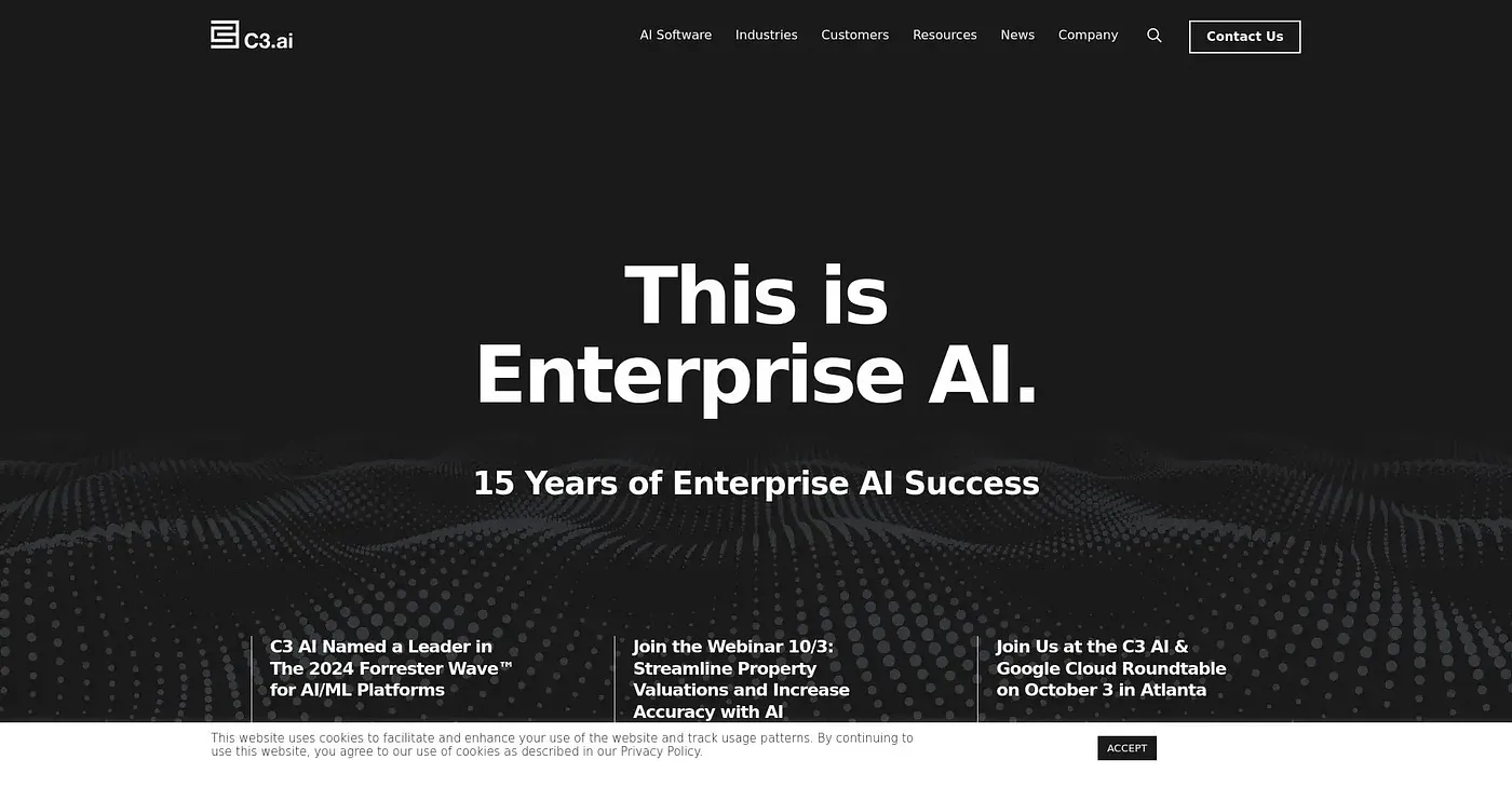 Screenshot of C3 AI Platform