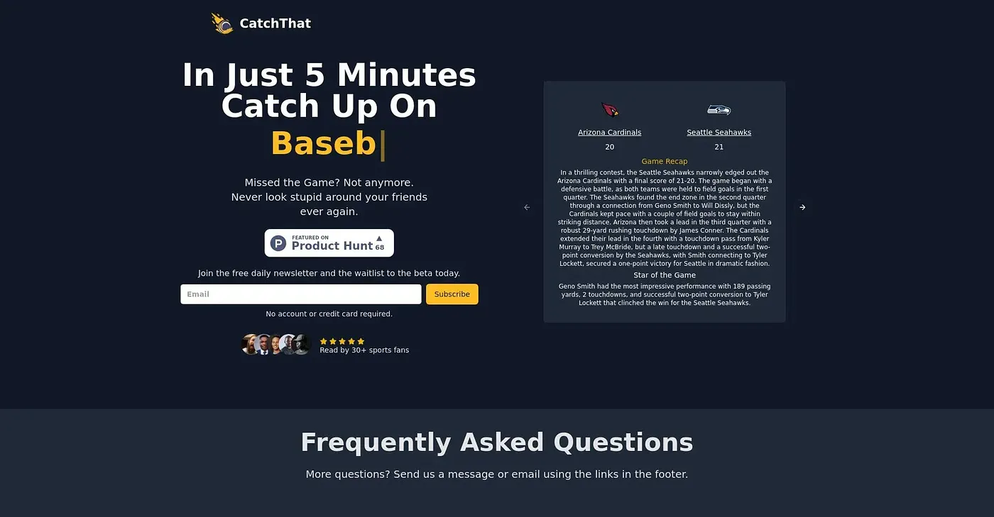 Screenshot of CatchThat