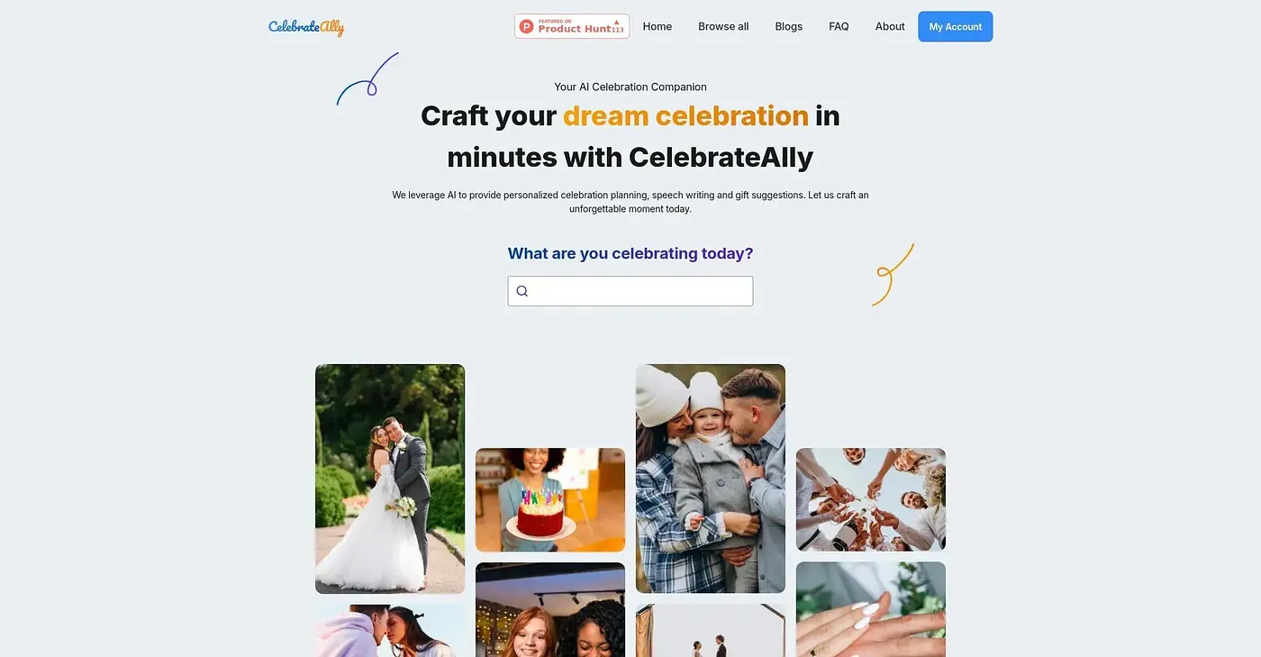 Screenshot of Celebrateally