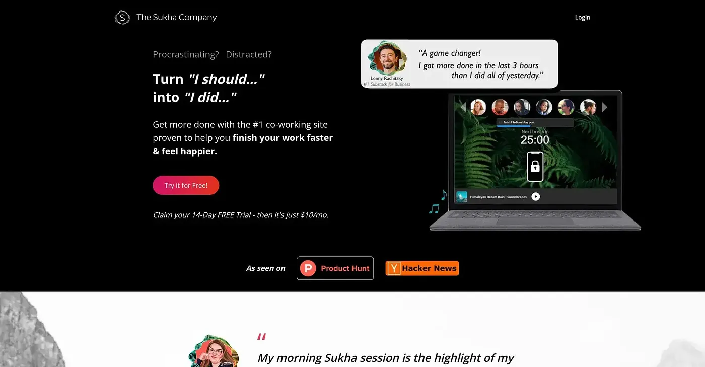Screenshot of Centered