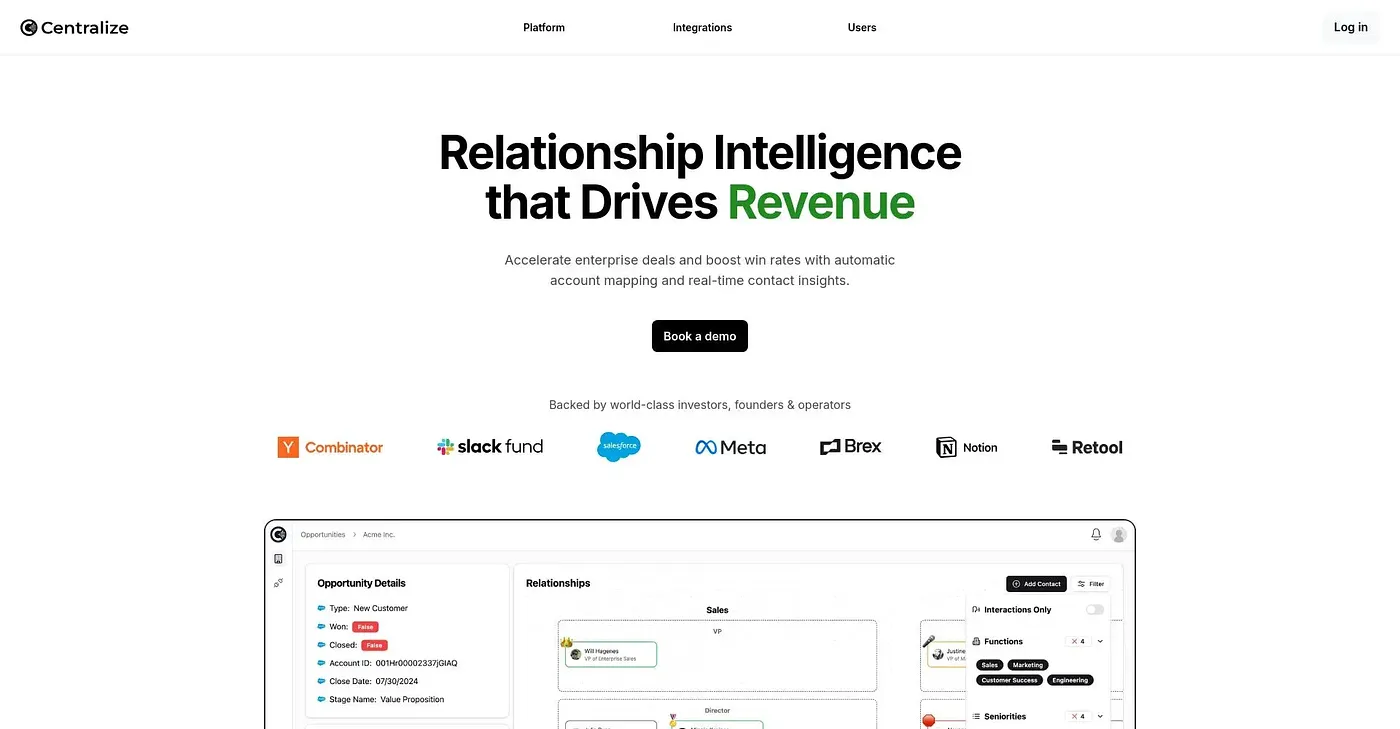 Screenshot of Centralize