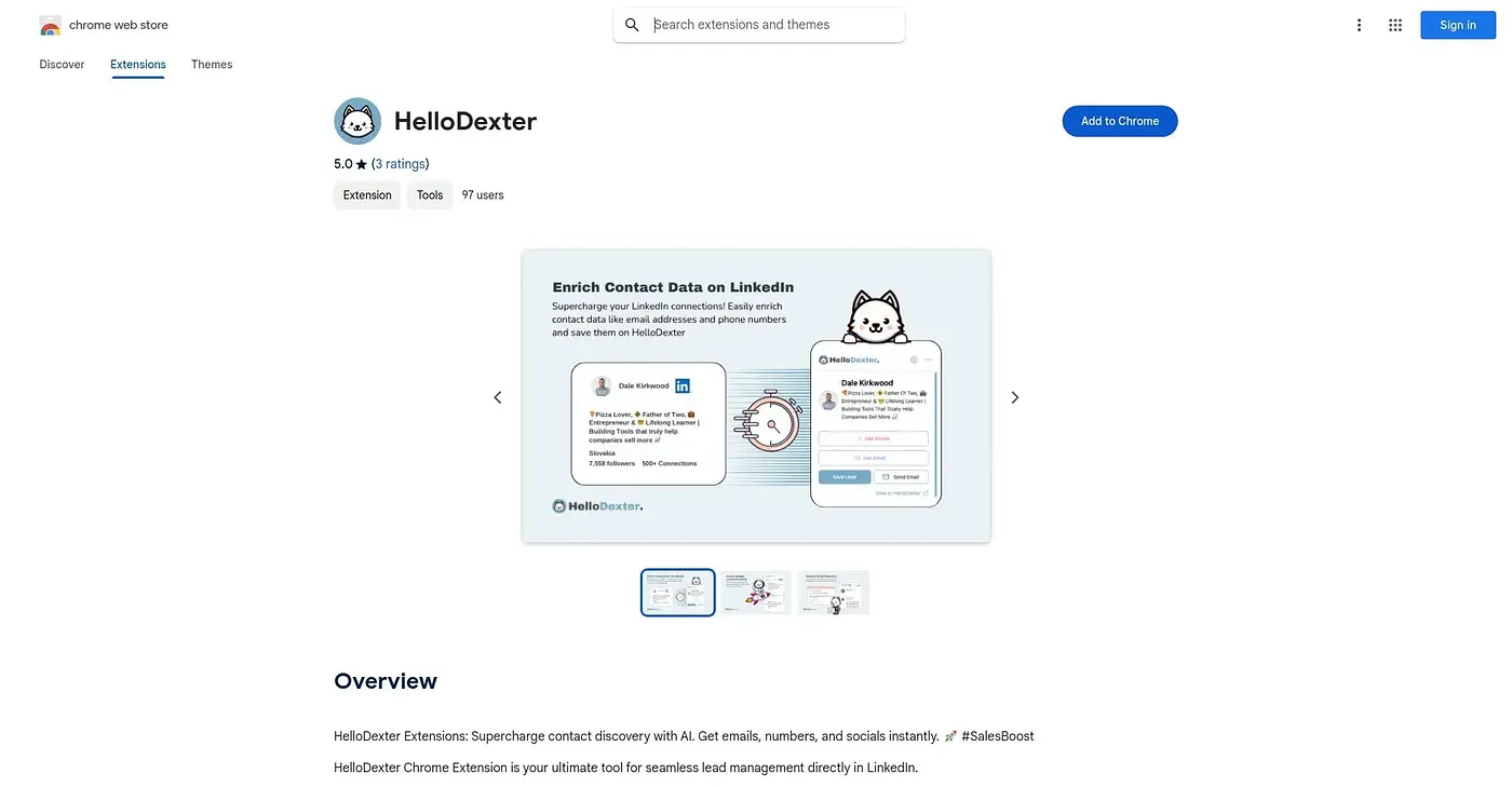 Screenshot of Cerebria Chrome Extension