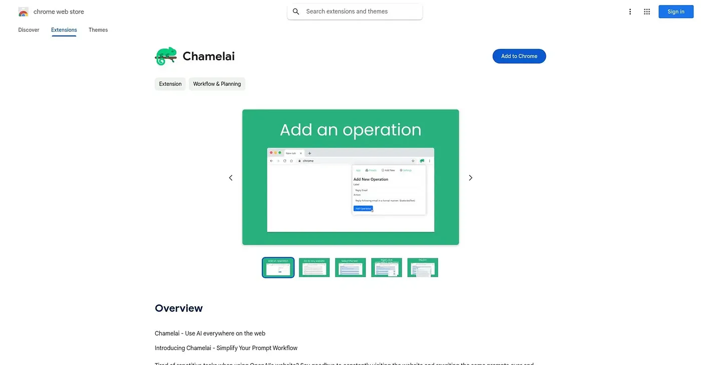 Screenshot of Chamelai
