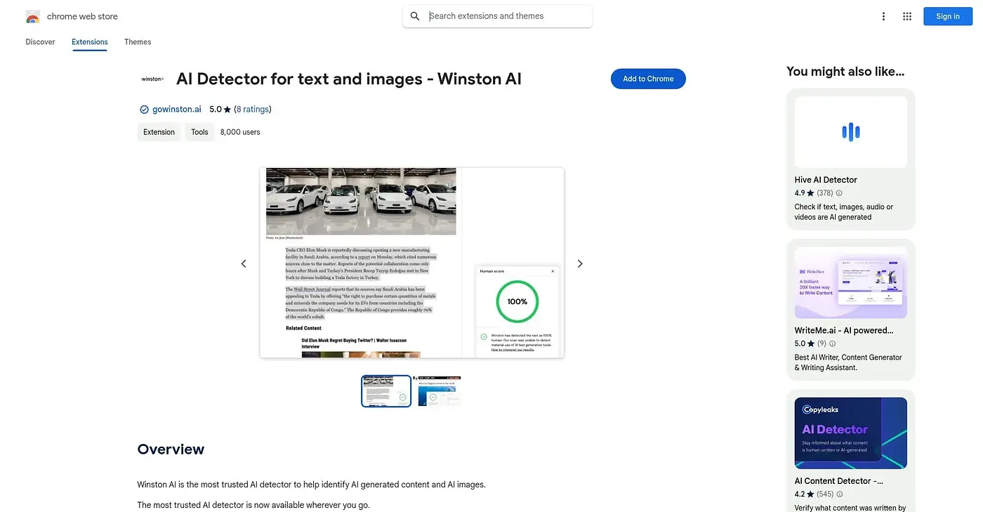 Screenshot of AI Detector For ChatGPT M
