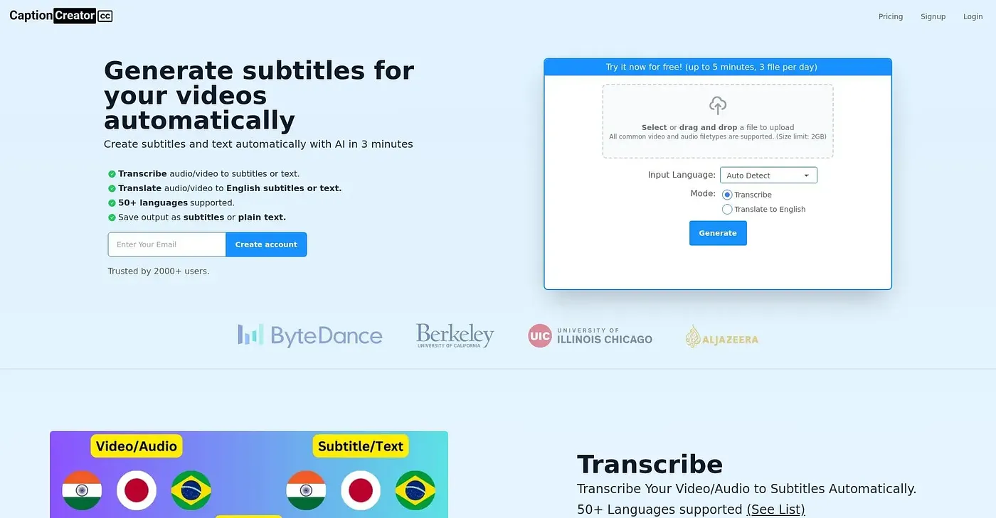 Screenshot of Caption Creator