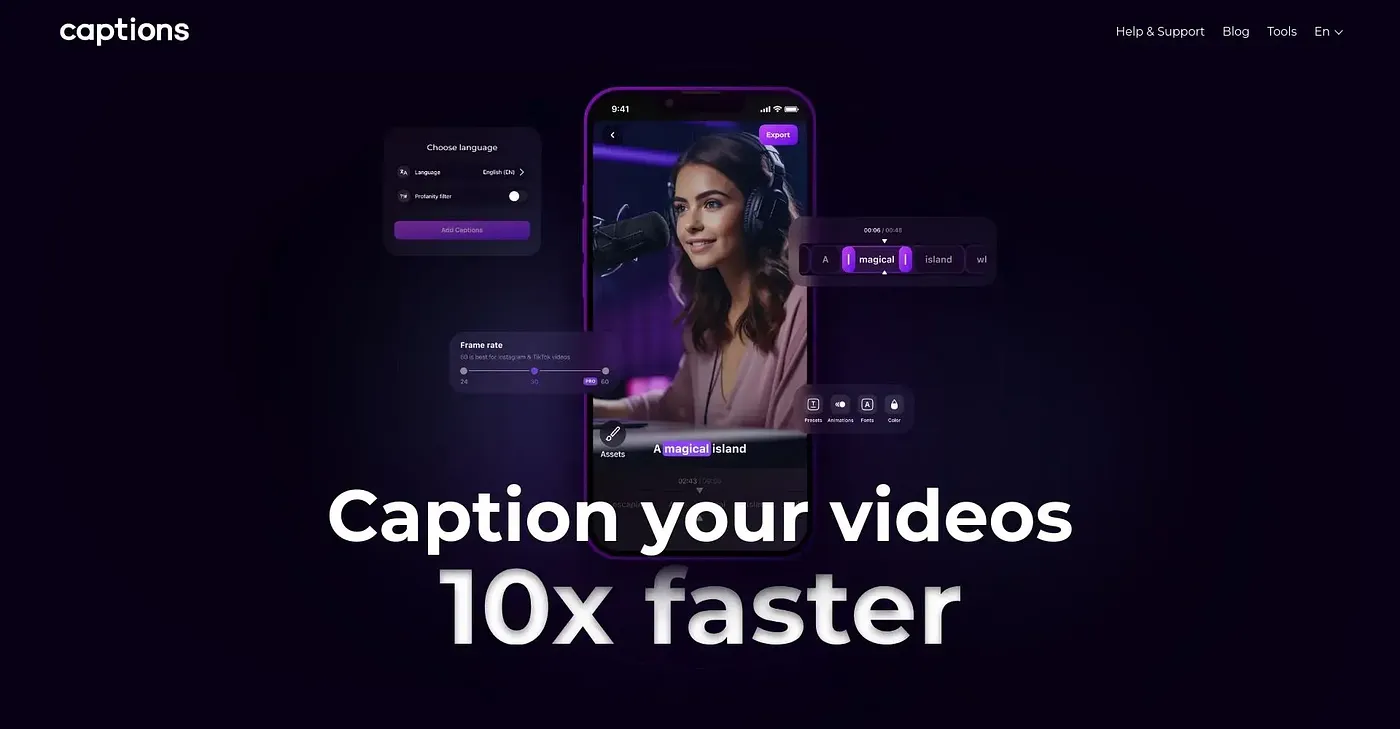 Screenshot of Captions Lab