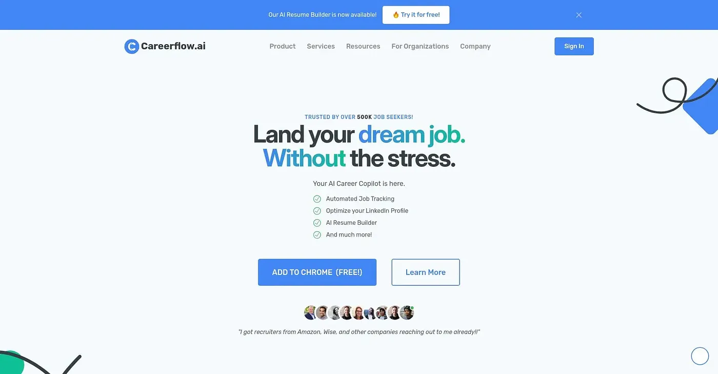 Screenshot of CareerFlow