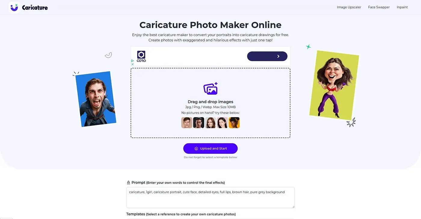 Screenshot of Caricaturer