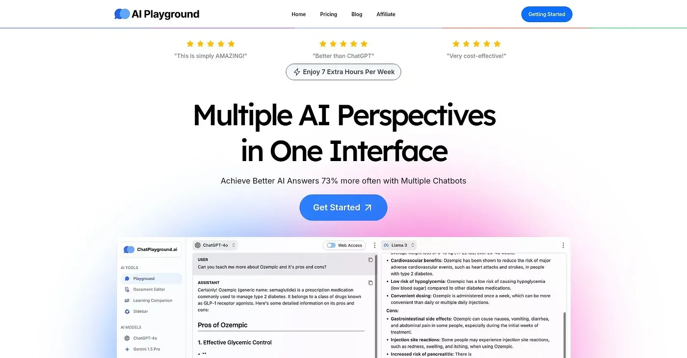 Screenshot of Chat Playground AI