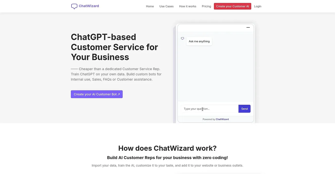 Screenshot of Chat Wizard AI