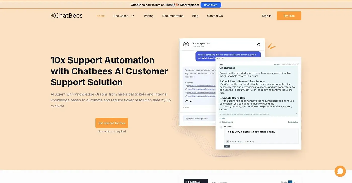 Screenshot of ChatBees AI