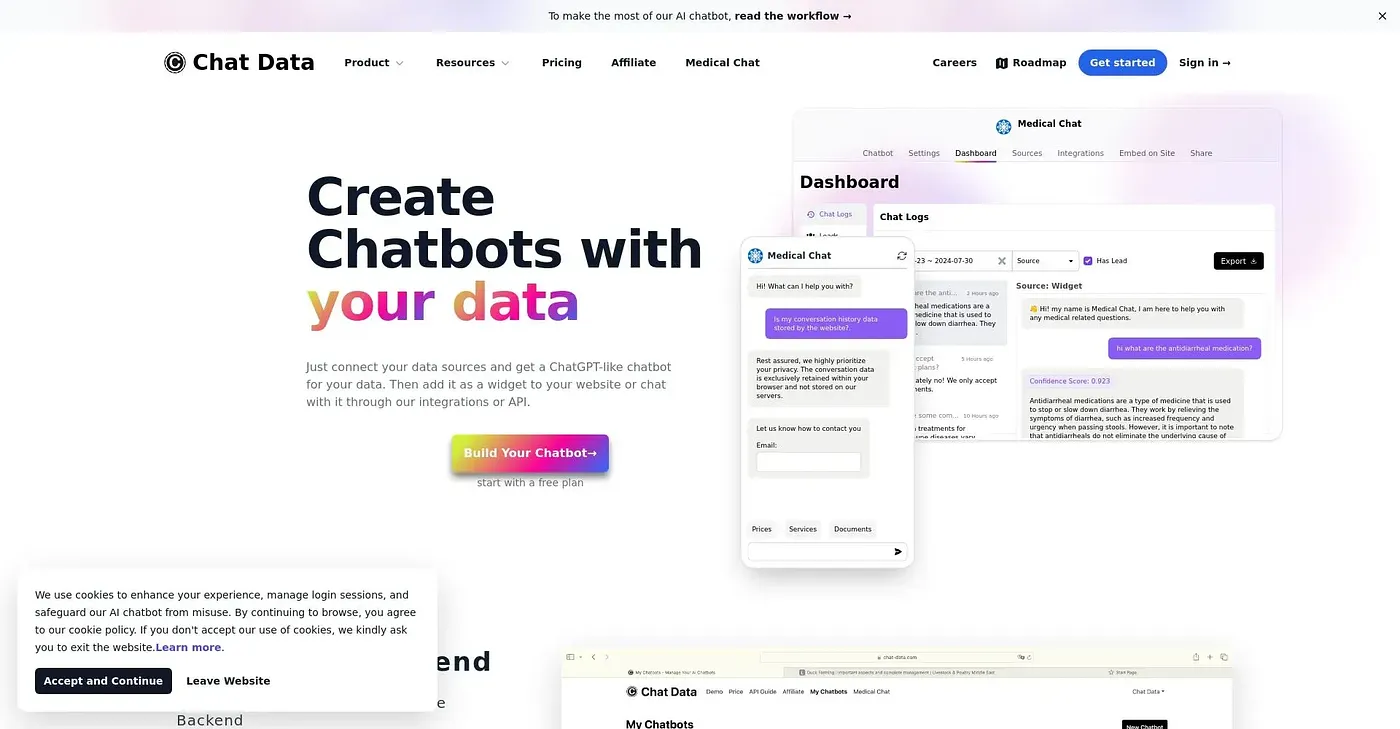 Screenshot of ChatData