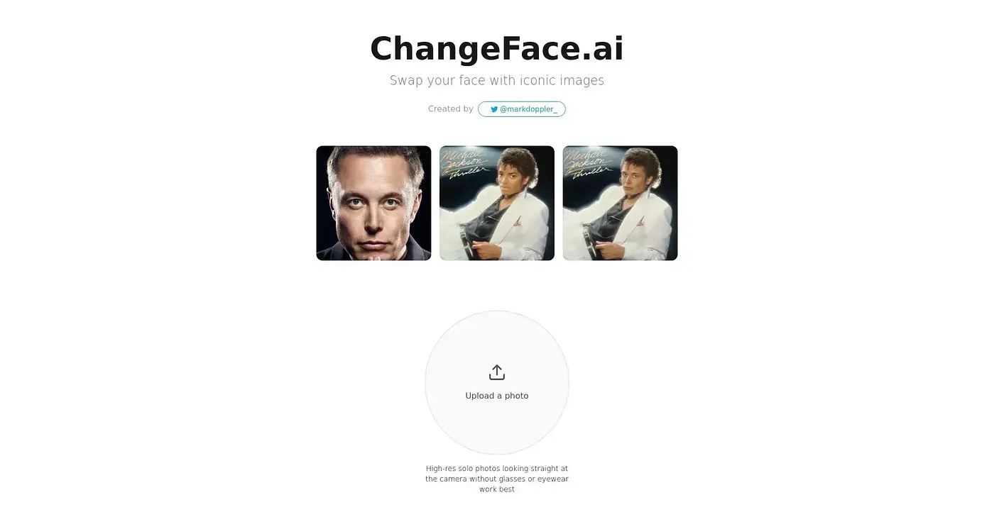 Screenshot of Change Face AI