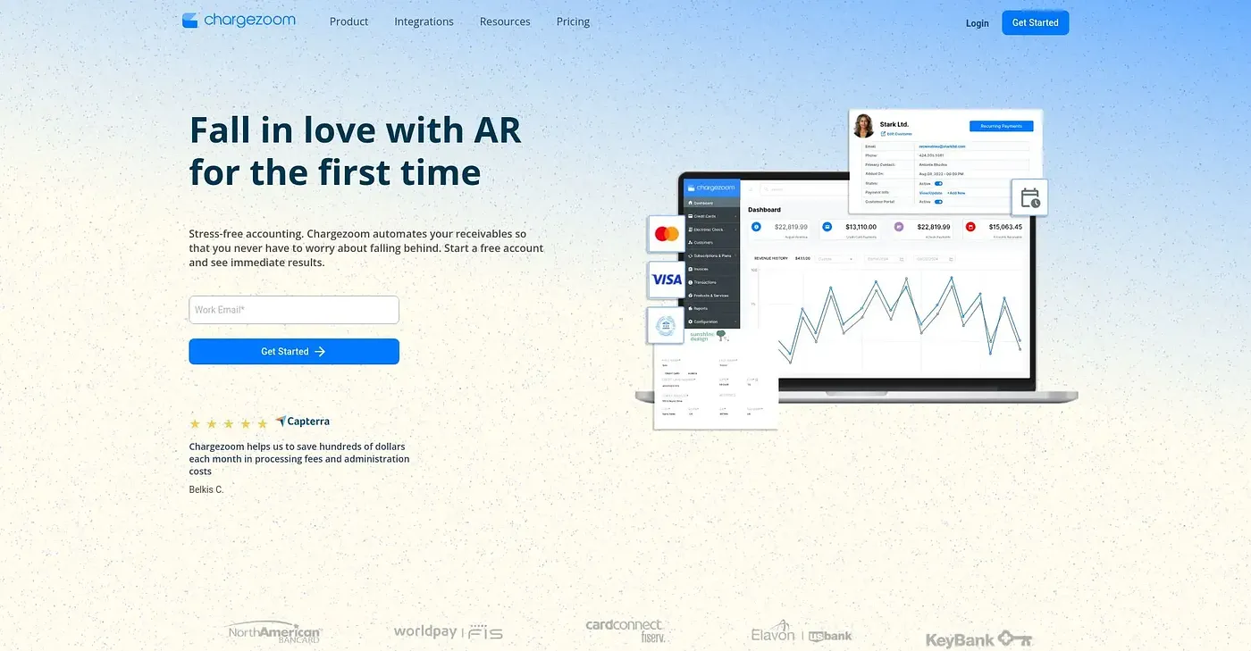 Screenshot of Chargezoom