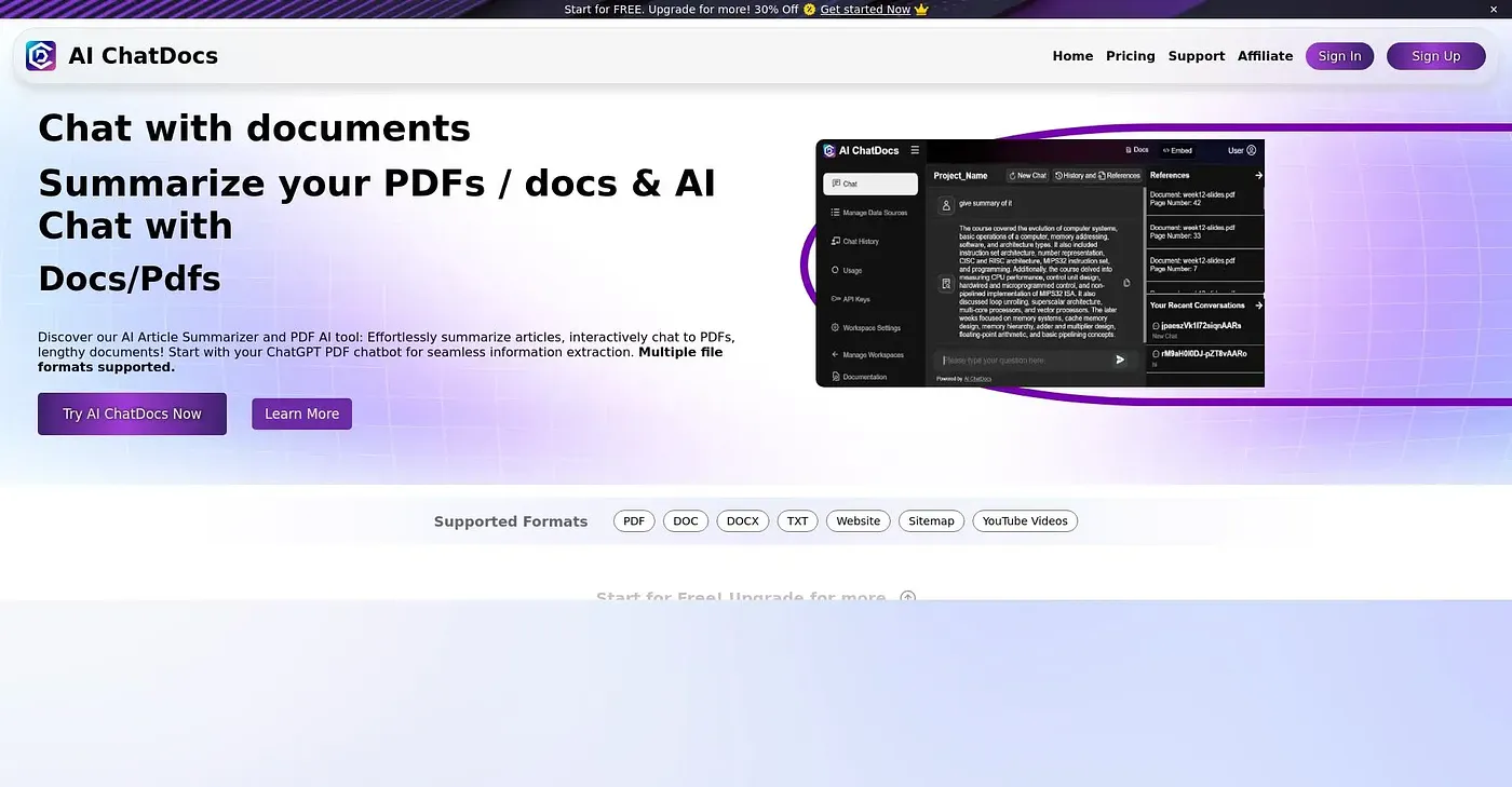 Screenshot of Chat PDF