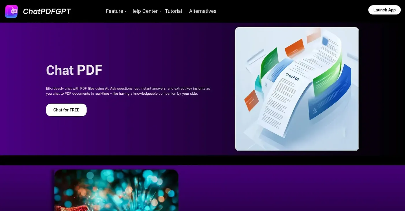 Screenshot of Chat PDF GPT AI