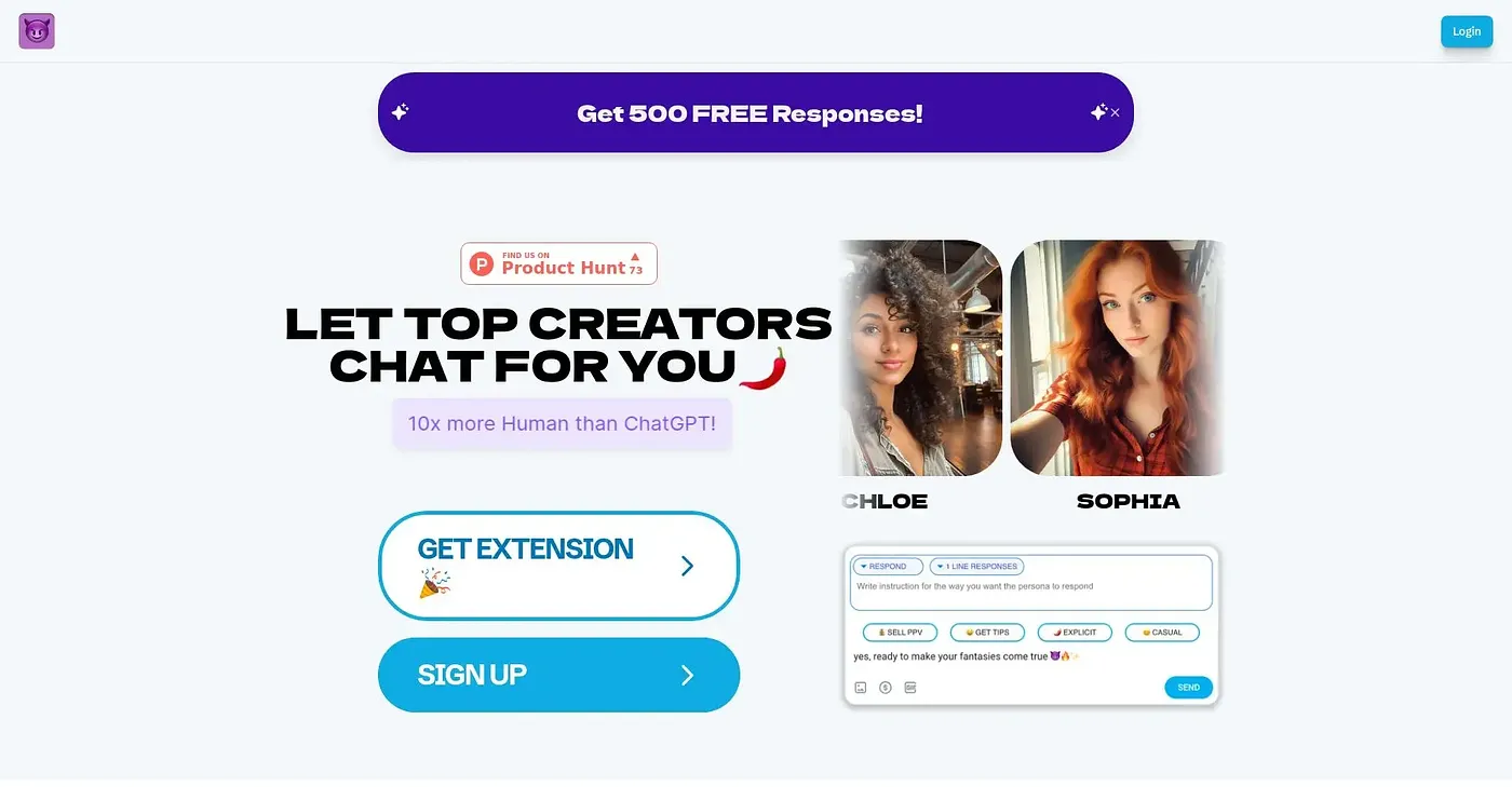 Screenshot of Chat Persona AI