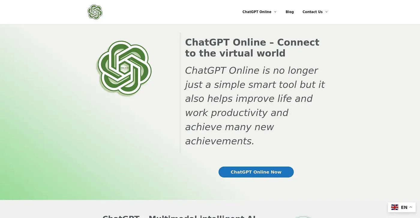 Screenshot of ChatGPT Online