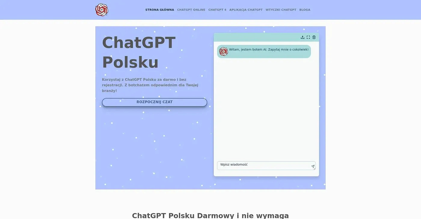 Screenshot of ChatGPT Polsku