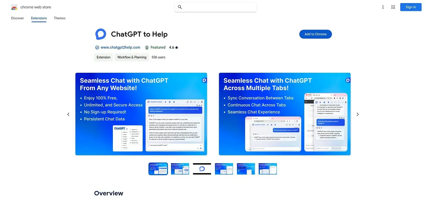 Screenshot of ChatGPT To Help