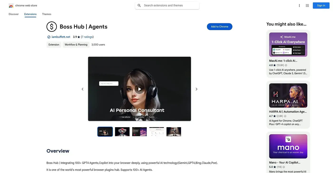 Screenshot of ChatPDF ➜ GPT4 128k Sidebar Chrome Extension