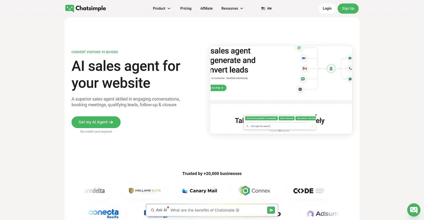 Screenshot of ChatSimple