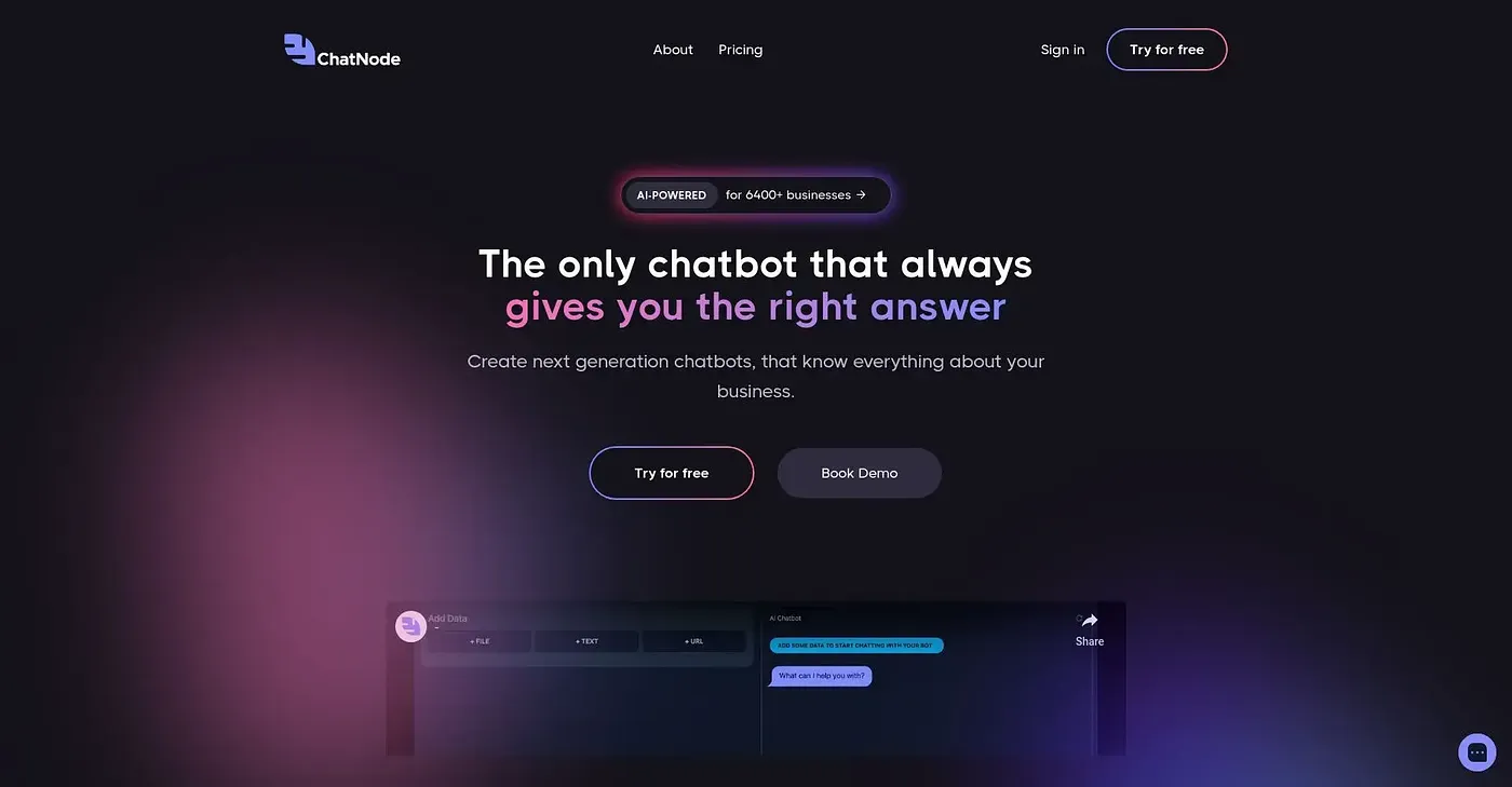 Screenshot of ChatNode