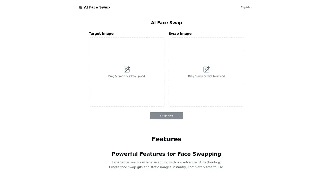 Screenshot of AI Face Swap
