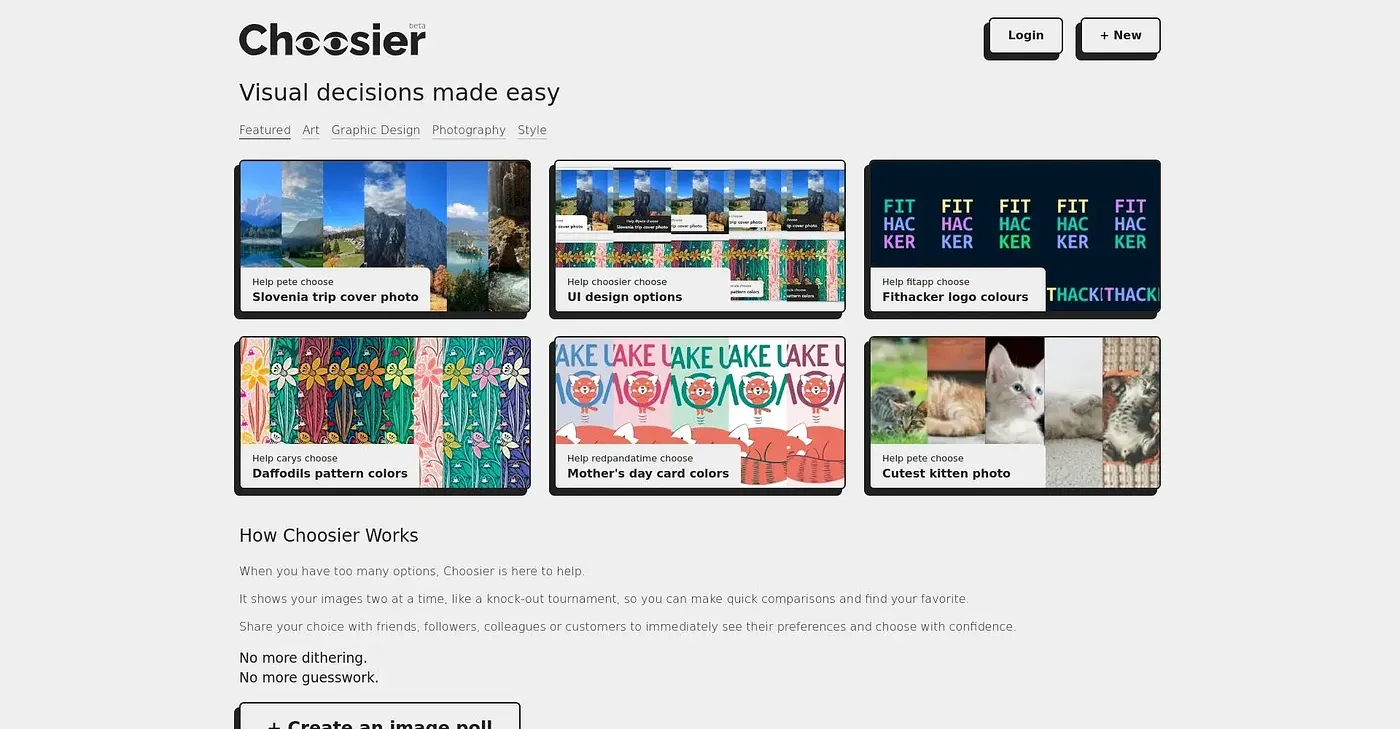 Screenshot of Choosier