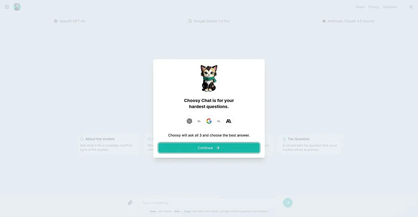 Screenshot of Choosy Chat