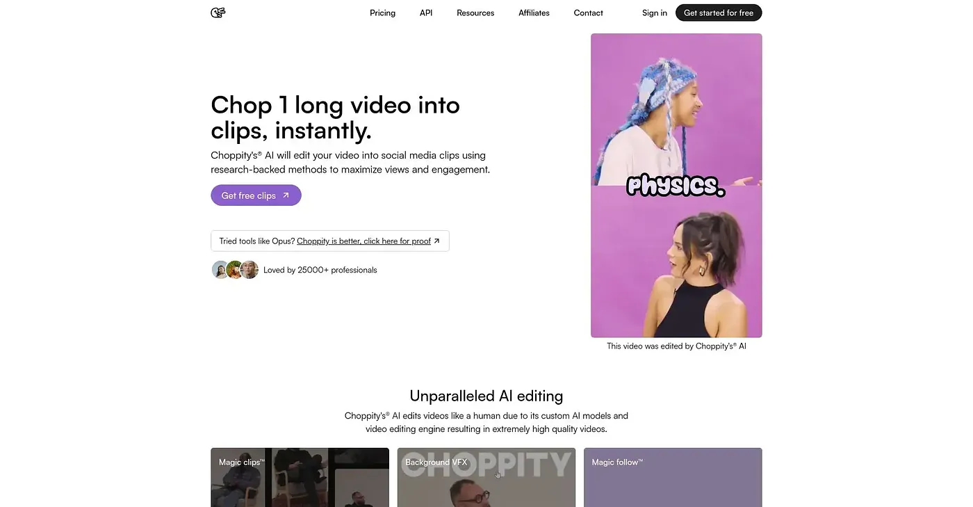 Screenshot of Choppity