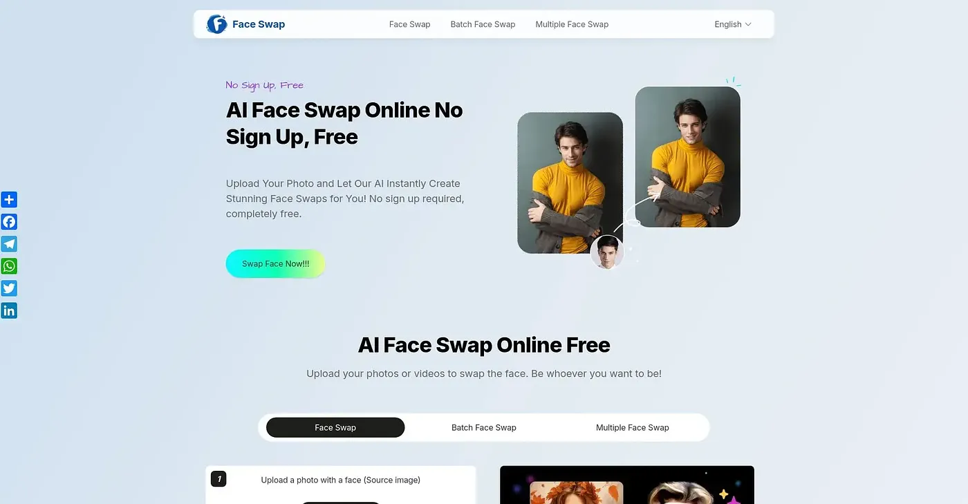 Screenshot of AI Face Swapper