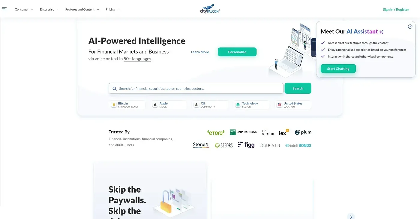 Screenshot of CityFALCON