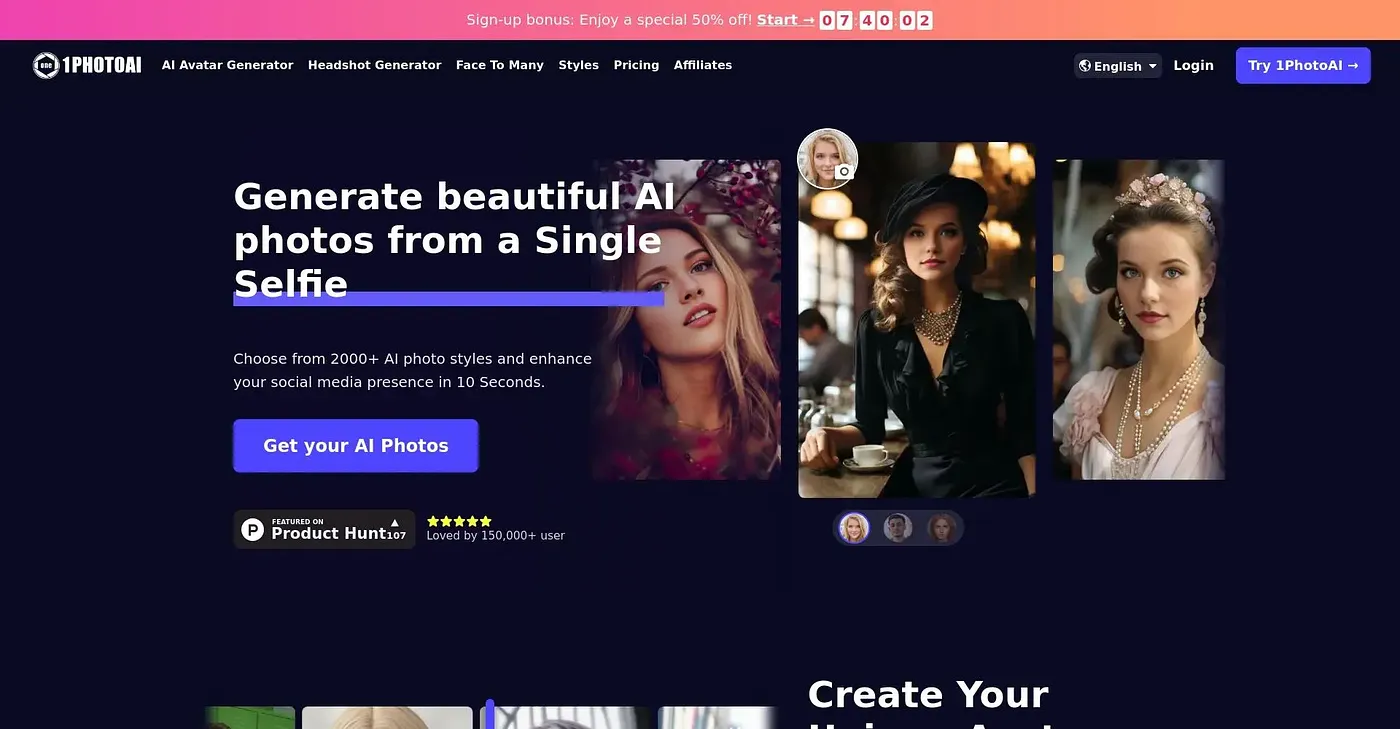 Screenshot of 1PhotoAI